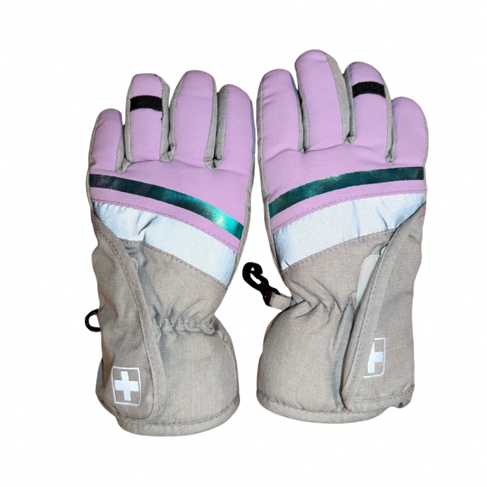 Swiss Tech Kids Gloves - Purple and Gray